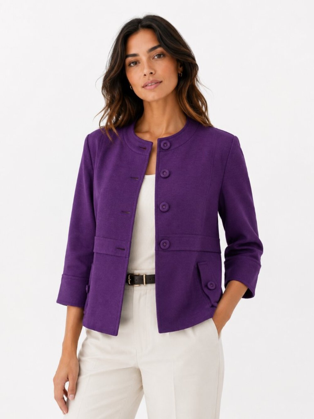 SANDRO Petite Jacket in Eggplant for 5'4" and under NWT **Purple ~ Fall Trend!**